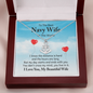 To The Best Navy Wife In The World-Heart of the Ocean Necklace - Custom Heart Design