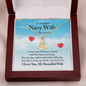 To The Best Navy Wife In The World-Heart of the Ocean Necklace - Custom Heart Design