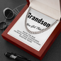 Grandson, You got this-Chain Link Necklace - Custom Heart Design