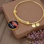 * When you go through deep waters, I will be with you, Isaiah 43:2 - Circle Bangle - Custom Heart Design