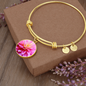 Birth Flower-November Chrysanthumum Bracelet - Custom Heart Design
