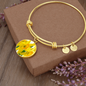 Birth Flower-March Daffodil Bracelet - Custom Heart Design