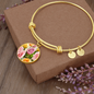 Birth Flower-June Rose Bracelet - Custom Heart Design