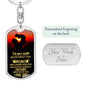 Son, From Dad- Statement Keychain - Custom Heart Design