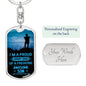 I'm a proud Army Dad, From Son-Keychain - Custom Heart Design