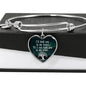 Mom Remembrance Statement Heart Bangle - Custom Heart Design