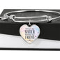 Always my sister, forever my friend-Bangle - Custom Heart Design