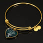 Mom Remembrance Statement Heart Bangle - Custom Heart Design