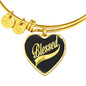 Blessed Graphic Heart Bangle Bracelet - Custom Heart Design