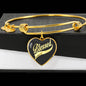 Blessed Graphic Heart Bangle Bracelet - Custom Heart Design