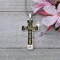May your faith be stronger than your fears--Bible Verse Cross Necklace - Custom Heart Design