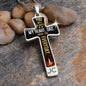 Dad Remembrance, You will always be in my heart-Statement Cross Necklace - Custom Heart Design