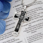 Son, From Dad-Statement Cross Necklace - Custom Heart Design