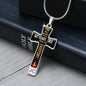 Dad Remembrance, You will always be in my heart-Statement Cross Necklace - Custom Heart Design