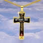 Dad Remembrance, You will always be in my heart-Statement Cross Necklace - Custom Heart Design