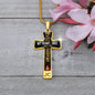 Dad Remembrance, You will always be in my heart-Statement Cross Necklace - Custom Heart Design