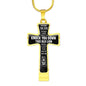 Son, From Dad-Statement Cross Necklace - Custom Heart Design
