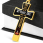 Dad Remembrance, You will always be in my heart-Statement Cross Necklace - Custom Heart Design