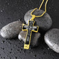 Son, From Dad-Statement Cross Necklace - Custom Heart Design