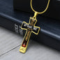 Dad Remembrance, You will always be in my heart-Statement Cross Necklace - Custom Heart Design