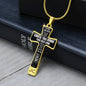Son, From Dad-Statement Cross Necklace - Custom Heart Design