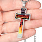 Firefighter Dad-Luxury Cross Necklace - Custom Heart Design