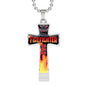 Firefighter Dad-Luxury Cross Necklace - Custom Heart Design