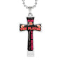 Football Son, From Mom-Luxury Cross Necklace - Custom Heart Design