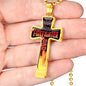 Firefighter Dad-Luxury Cross Necklace - Custom Heart Design