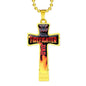 Firefighter Dad-Luxury Cross Necklace - Custom Heart Design