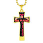 Football Son, From Mom-Luxury Cross Necklace - Custom Heart Design