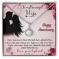 Wife Anniversary Necklace, Necklace for Wife, Silver Jewelry for Wife-I love you more - Custom Heart Design