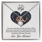 Wife Solitaire Necklace, Necklace for Wife-I love you more than words can show | Custom Heart Design