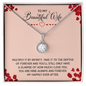 Wife Solitaire Necklace, Necklace for Wife-My Happily Ever After - Custom Heart Design