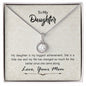 Daughter Solitaire Necklace, From Mom-You're my biggest achievement | Custom Heart Design