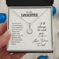Daughter Solitaire Necklace, From Dad-My greatest joy | Custom Heart Design