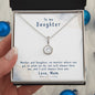 Daughter Solitaire Necklace, From Mom-We have each other | Custom Heart Design
