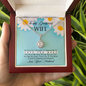 Wife Solitaire Necklace, Necklace for Wife, Silver Jewelry for Wife-Love You More | Custom Heart Design