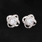 Love Knot Stud Earrings, CZ gemstone earrings | Custom Heart Design