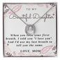 Daughter Pendant, Good luck Necklace from Mom-Your first breath - Custom Heart Design