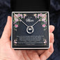 Mom Contemporary Silver Necklace-I am forever grateful - Custom Heart Design