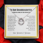 Granddaughter's Graduation, From Grandparents-Lucky In Love Necklace - Custom Heart Design