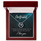 Girlfriend Horseshoe Necklace, Lucky In Love Silver Necklace for Girlfriend | Custom Heart Design