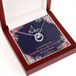Mom Contemporary Silver Necklace-Laugh, dream, love - Custom Heart Design