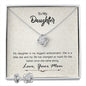Daughter Love Knot Necklace and Earring Set, From Mom | Custom Heart Design