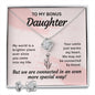 Bonus Daughter Love Knot Necklace and Earring Set | Custom Heart Design