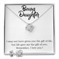 Bonus Daughter Love Knot Necklace and Earring Set | Custom Heart Design