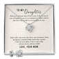 Daughter Love Knot Necklace and Earring Set, From Mom | Custom Heart Design