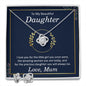 Daughter Love Knot Necklace and Earring Set, From Mom | Custom Heart Design