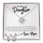 Daughter Love Knot Necklace and Earring Set, From Mom | Custom Heart Design